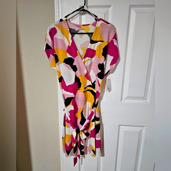 NWT Nine West White Wrap Dress Knee-Length - Picture 3 of 5